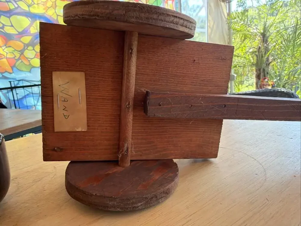 old wooden ox cart, folk art, Americana, primitive, art, carved,PrairieCore 0878